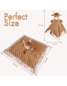 Manta de Seguridad para Bebés MOVEPAI Vaca de las Tierras Altas 40x40 cm 2