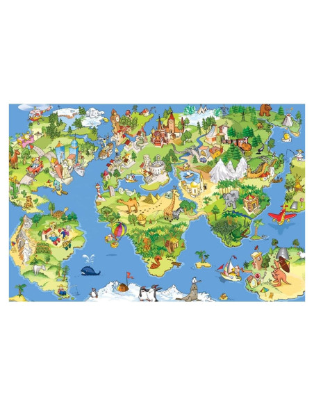 Rompecabezas HUADADA Mapa del Mundo 100 Piezas 38.1x25.4cm Rompecabezas HUADADA Mapa del Mundo 100 Piezas 38.1x25.4cm