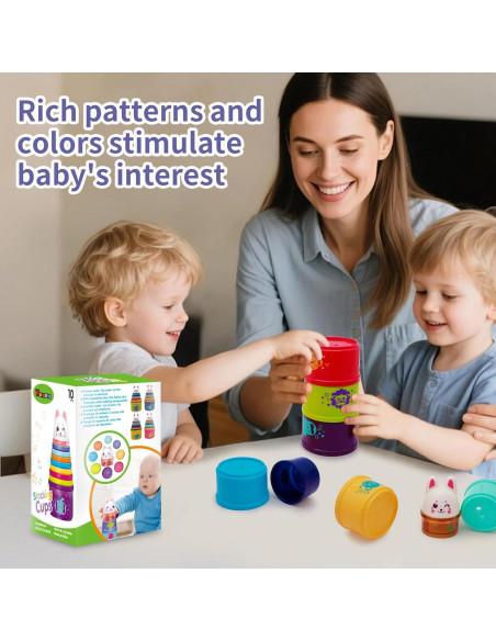 Tazas Apilables Wanonoo Conejo para Bebés 6-36 Meses Tazas Apilables Wanonoo Conejo para Bebés 6-36 Meses