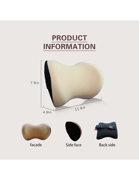 Almohada de Cuello de Coche SPRFUFLY Beige 100% Espuma de Memoria Almohada de Cuello de Coche SPRFUFLY Beige 100% Espuma de Memoria