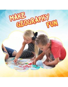 GeoToys Puzzle de Geografía 6 Sets para Niños 4+ Años 2