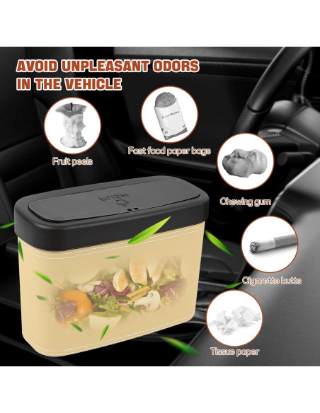 Cubo de Basura para Auto Hbxdeco Beige Impermeable 17.8L Cubo de Basura para Auto Hbxdeco Beige Impermeable 17.8L