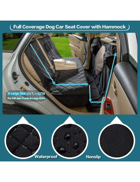 Funda de Asiento para Perros YEENIS Extra Grande Negra Funda de Asiento para Perros YEENIS Extra Grande Negra