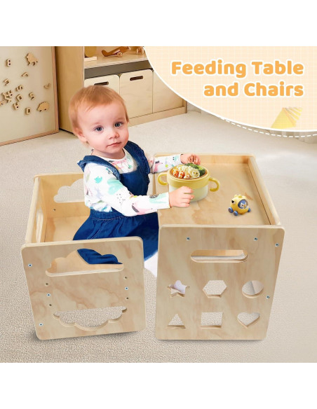 Conjunto Mesa y Silla Montessori Satisure para Niños 1-3 Años Conjunto Mesa y Silla Montessori Satisure para Niños 1-3 Años