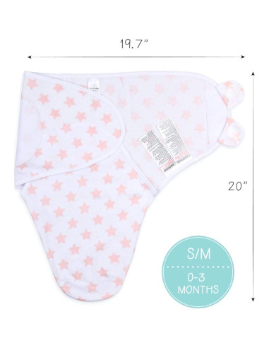 Juego de mantas de swaddle The Peanutshell 3 unidades Floral Rosa
