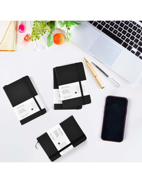 Cuadernos de Bolsillo Coopay A6 Tapa Dura 4 Paquete Negro Cuadernos de Bolsillo Coopay A6 Tapa Dura 4 Paquete Negro