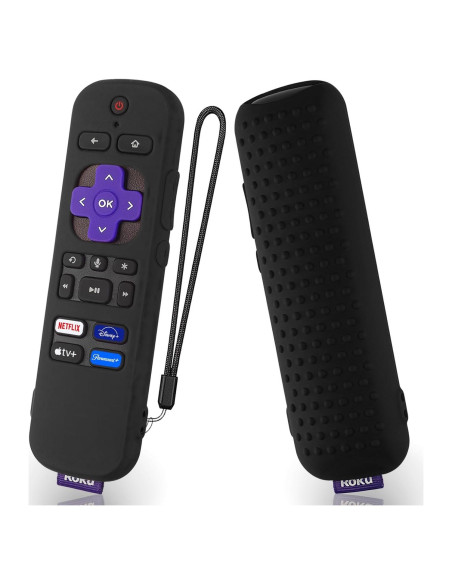 Funda de silicona negra para control remoto Roku TV Funda de silicona negra para control remoto Roku TV