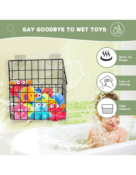 Organizador de Juguetes de Baño Greentainer - 2 Piezas Metal Negro Organizador de Juguetes de Baño Greentainer - 2 Piezas Metal Negro