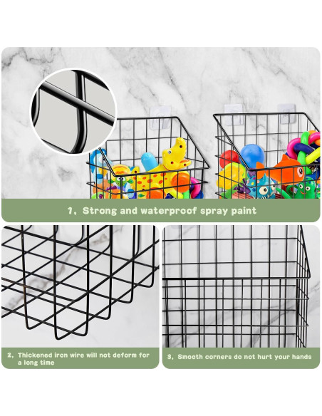 Organizador de Juguetes de Baño Greentainer - 2 Piezas Metal Negro Organizador de Juguetes de Baño Greentainer - 2 Piezas Metal Negro