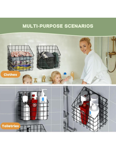 Organizador de Juguetes de Baño Greentainer - 2 Piezas Metal Negro