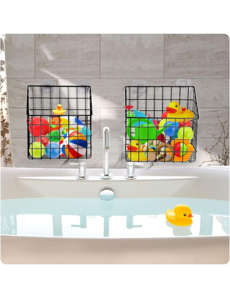 Organizador de Juguetes de Baño Greentainer - 2 Piezas Metal Negro Organizador de Juguetes de Baño Greentainer - 2 Piezas Metal Negro