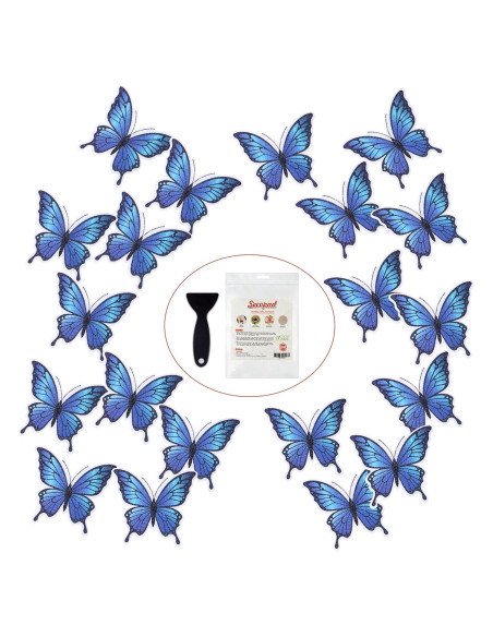 20 Calcomanías Antideslizantes Secopad Mariposa Azul 11.4x8.9cm 20 Calcomanías Antideslizantes Secopad Mariposa Azul 11.4x8.9cm