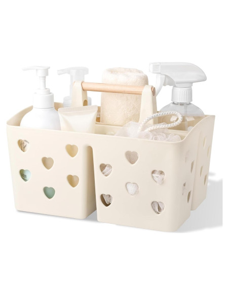 Caddy de Ducha Portátil Anyoifax Beige con Agujeros de Drenaje Caddy de Ducha Portátil Anyoifax Beige con Agujeros de Drenaje