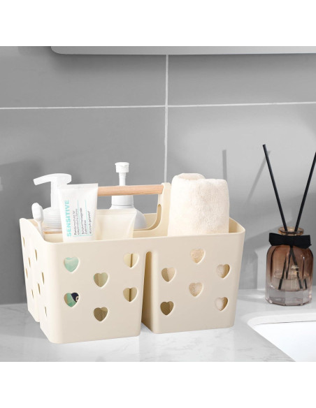 Caddy de Ducha Portátil Anyoifax Beige con Agujeros de Drenaje Caddy de Ducha Portátil Anyoifax Beige con Agujeros de Drenaje