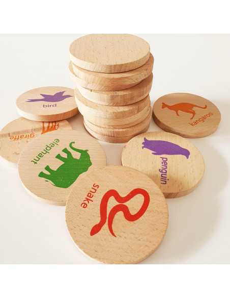 Juego de Memoria de Madera Bee Smart - Animales 16 Piezas Juego de Memoria de Madera Bee Smart - Animales 16 Piezas