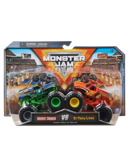Camiones Monstruo Die-Cast 1:64 Monster Jam Grave Digger vs El Toro Loco Camiones Monstruo Die-Cast 1:64 Monster Jam Grave Digger vs El Toro Loco