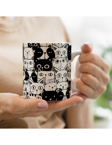 Taza de Cerámica LONGXIN Gato Negro 11 Oz para Regalo Taza de Cerámica LONGXIN Gato Negro 11 Oz para Regalo