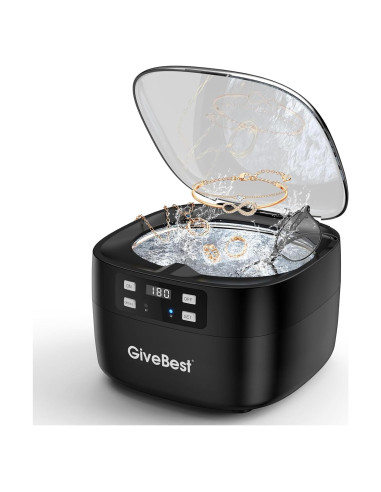 Limpiador Ultrasónico de Joyas GiveBest 750ml 43kHz Negro