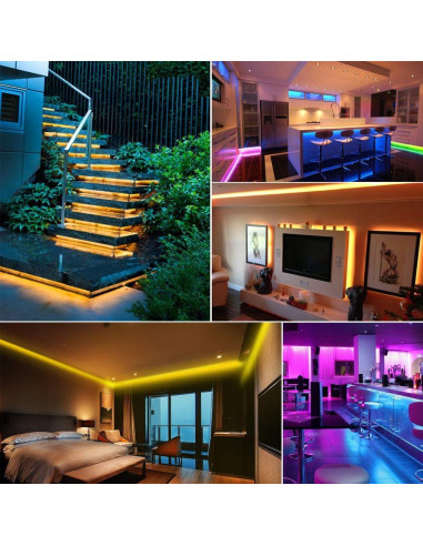 Luz de Tira LED RGB COB INDARUN 5m 12V Control APP