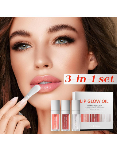 Set de Brillo Labial Tinte Plump Charm Kiss - 3 Colores Hidratantes
