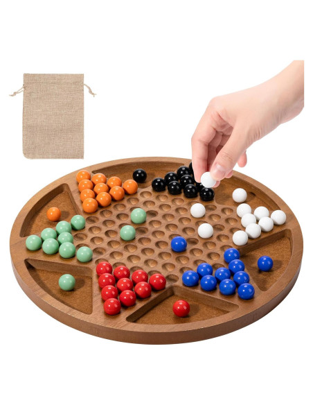 Juego de Damas Chinas MNYUN de Madera 30.48 cm con 60 Canicas Juego de Damas Chinas MNYUN de Madera 30.48 cm con 60 Canicas