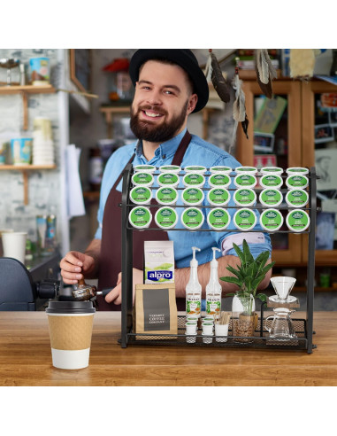 Soporte para cápsulas de café Lixple - Organizador negro 28 K