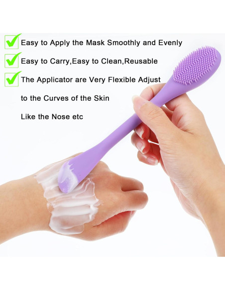 3 Piezas Aplicador de Mascarilla Facial Silicona TIESOME 3 Piezas Aplicador de Mascarilla Facial Silicona TIESOME