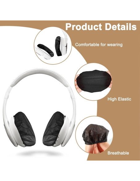 Cubiertas Desechables para Auriculares Tvoip 100 Pcs 9 cm Cubiertas Desechables para Auriculares Tvoip 100 Pcs 9 cm
