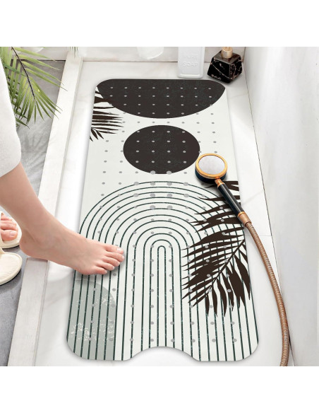 Alfombra de Baño Antideslizante Aquoechd 100.3x40.6cm Negra Alfombra de Baño Antideslizante Aquoechd 100.3x40.6cm Negra