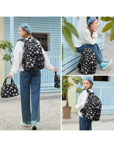 Mochila Escolar para Niñas Classic Diamond con Caja de Almuerzo Mochila Escolar para Niñas Classic Diamond con Caja de Almuerzo