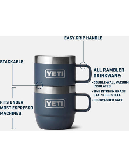 Taza Apilable YETI 6 oz Acero Inoxidable Aislada al Vacío 2 Pzas Taza Apilable YETI 6 oz Acero Inoxidable Aislada al Vacío 2 Pzas