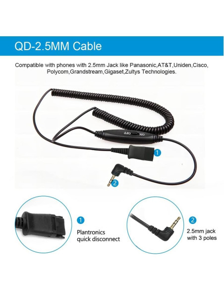Auricular Plantronics VT6932 QD 3.5mm y USB-C con micrófono Auricular Plantronics VT6932 QD 3.5mm y USB-C con micrófono