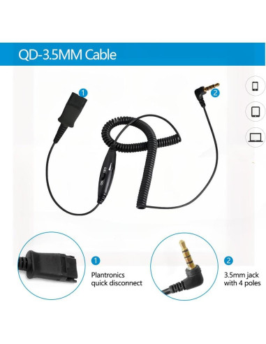 Auricular Plantronics VT6932 QD 3.5mm y USB-C con micrófono