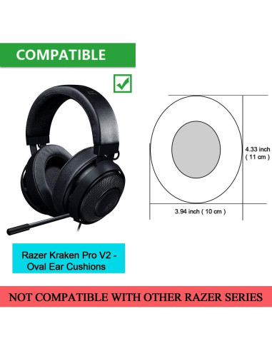 Almohadillas de Repuesto Razer Kraken Pro V2 Verde