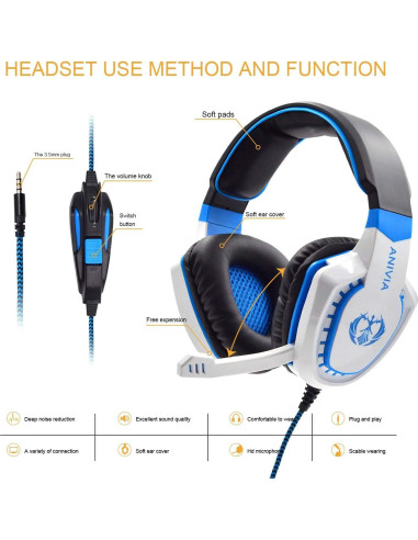 Auriculares Gaming Anivia AH28 Estéreo con Micrófono 3.5mm