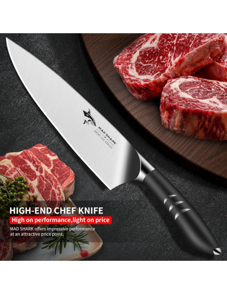 Cuchillo de Chef 20 cm MAD SHARK Acero Inoxidable Negro Cuchillo de Chef 20 cm MAD SHARK Acero Inoxidable Negro