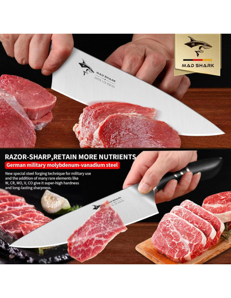 Cuchillo de Chef 20 cm MAD SHARK Acero Inoxidable Negro Cuchillo de Chef 20 cm MAD SHARK Acero Inoxidable Negro