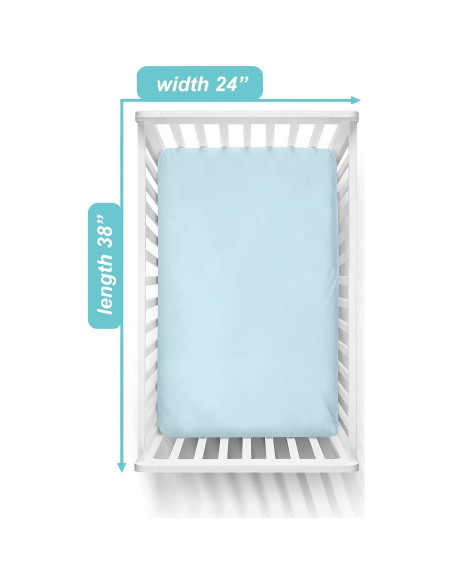 Sábanas Ajustadas de Algodón 100% Compañía Americana de Bebés - Paquete de 3 para Cuna Mini Azul Sábanas Ajustadas de Algodón 100% Compañía Americana de Bebés - Paquete de 3 para Cuna Mini Azul