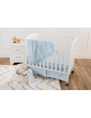 Sábanas Ajustadas de Algodón 100% Compañía Americana de Bebés - Paquete de 3 para Cuna Mini Azul