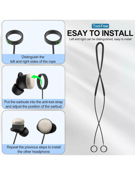 Correa Antipérdida Silicona Suave PUCGUE para Pixel Buds Pro 2 Correa Antipérdida Silicona Suave PUCGUE para Pixel Buds Pro 2