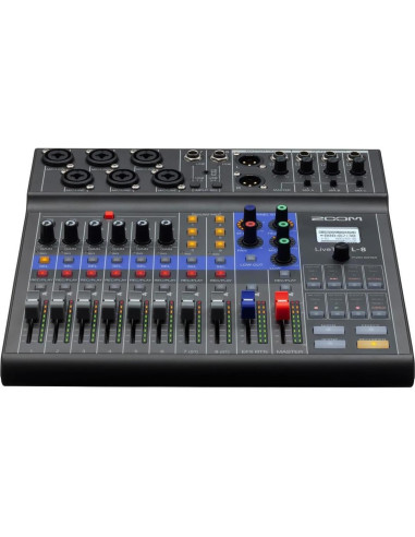 Mezclador Portátil Zoom LiveTrak L-8 con Micrófono RE320 y Auriculares