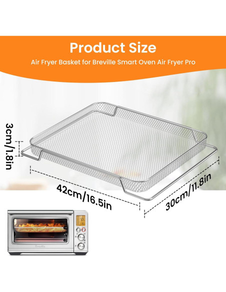 Cestas de Malla Reemplazo Breville Smart Oven Air - 3 Piezas Acero Inoxidable Cestas de Malla Reemplazo Breville Smart Oven Air - 3 Piezas Acero Inoxidable