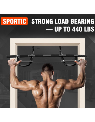 Barra de Dominadas SPORTIC para Puerta Sin Tornillos 106.68 cm