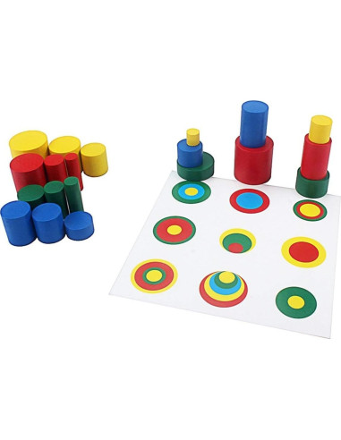 Cilindros de Colores Montessori New Sky con Tarjetas de Control