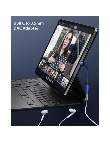 Adaptador Stouchi USB C a 3.5mm Hembra - 2 Paquetes Azul Adaptador Stouchi USB C a 3.5mm Hembra - 2 Paquetes Azul