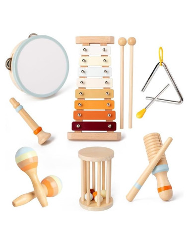 Set de 7 Instrumentos Musicales Montessori JAMANI para Bebés