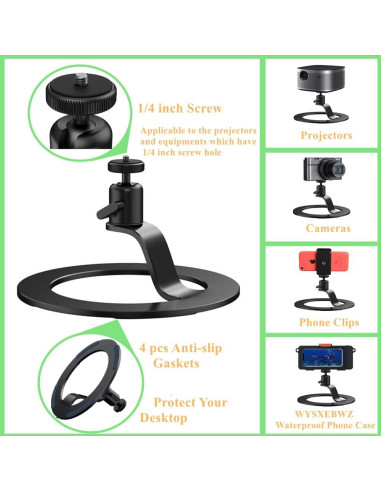 Soporte de Proyector de Aluminio WYSXEBWZ Ajustable 360