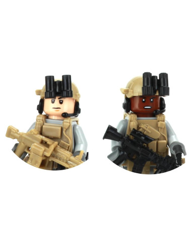 Minifigura militar Battle Brick Rangers EE. UU. 4.06 cm