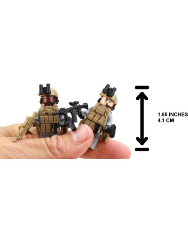 Minifigura militar Battle Brick Rangers EE. UU. 4.06 cm