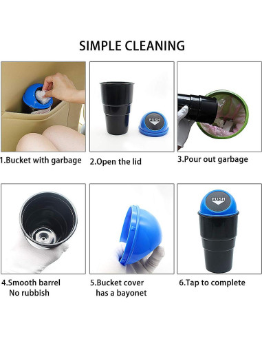 Bote de Basura para Auto YIOVVOM Azul 20 cm a Prueba de Fugas
